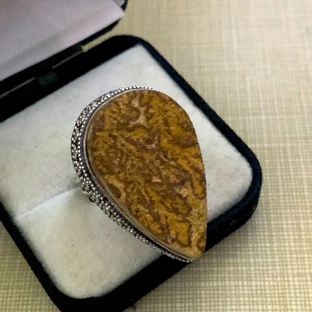 New pretty German Dendritic Ethnic Ring - Picture 1 of 11